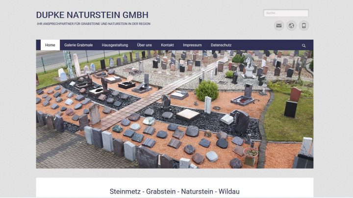 wordpress webdesign Screenshot Dupke Naturstein